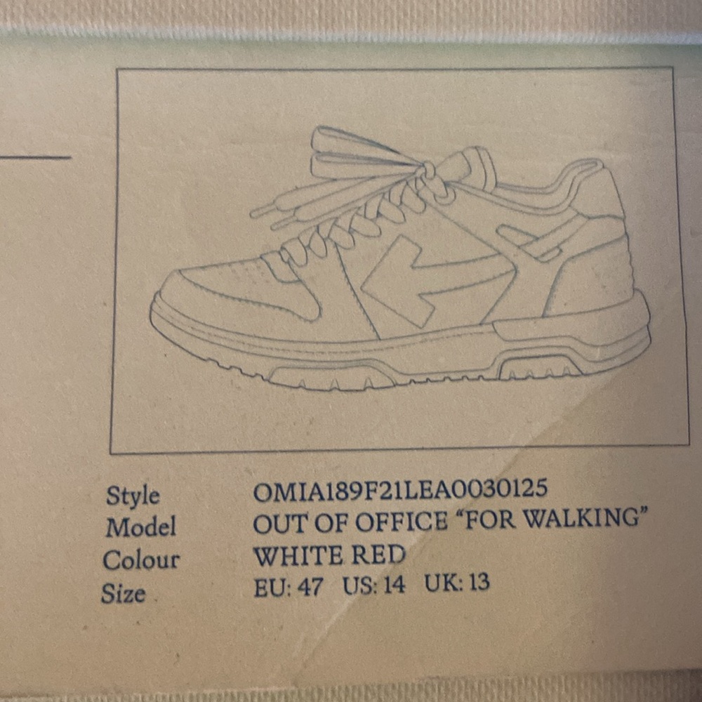 Off-White c/o Virgil Abloh “FOR WALKING” Mens Sneakers Size 14 - Picture 8 of 8